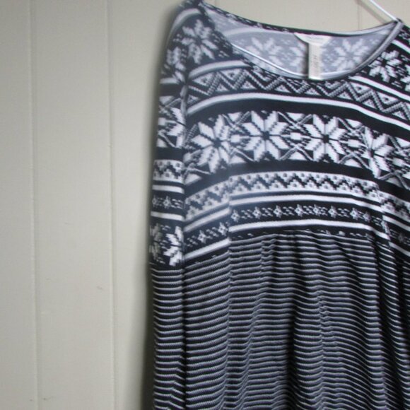 Ma Cherie Maternity Shirt M 3/4 Sleeve Black White - Picture 6 of 11